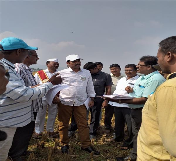 Mulug District                                                                                                                                                                                                                                             - Crop Cutting Expts.,                                                                                                                                   - District Collector.Mulugu attended PMFBY Paddy CC on 28.11.2019 at Machapur (V) of Govindaraopet Mandal. Unit No.0023.Expt.N0.3. Yield Kg.21.050 Gms                                                                                                            - dt.28/11/2019          